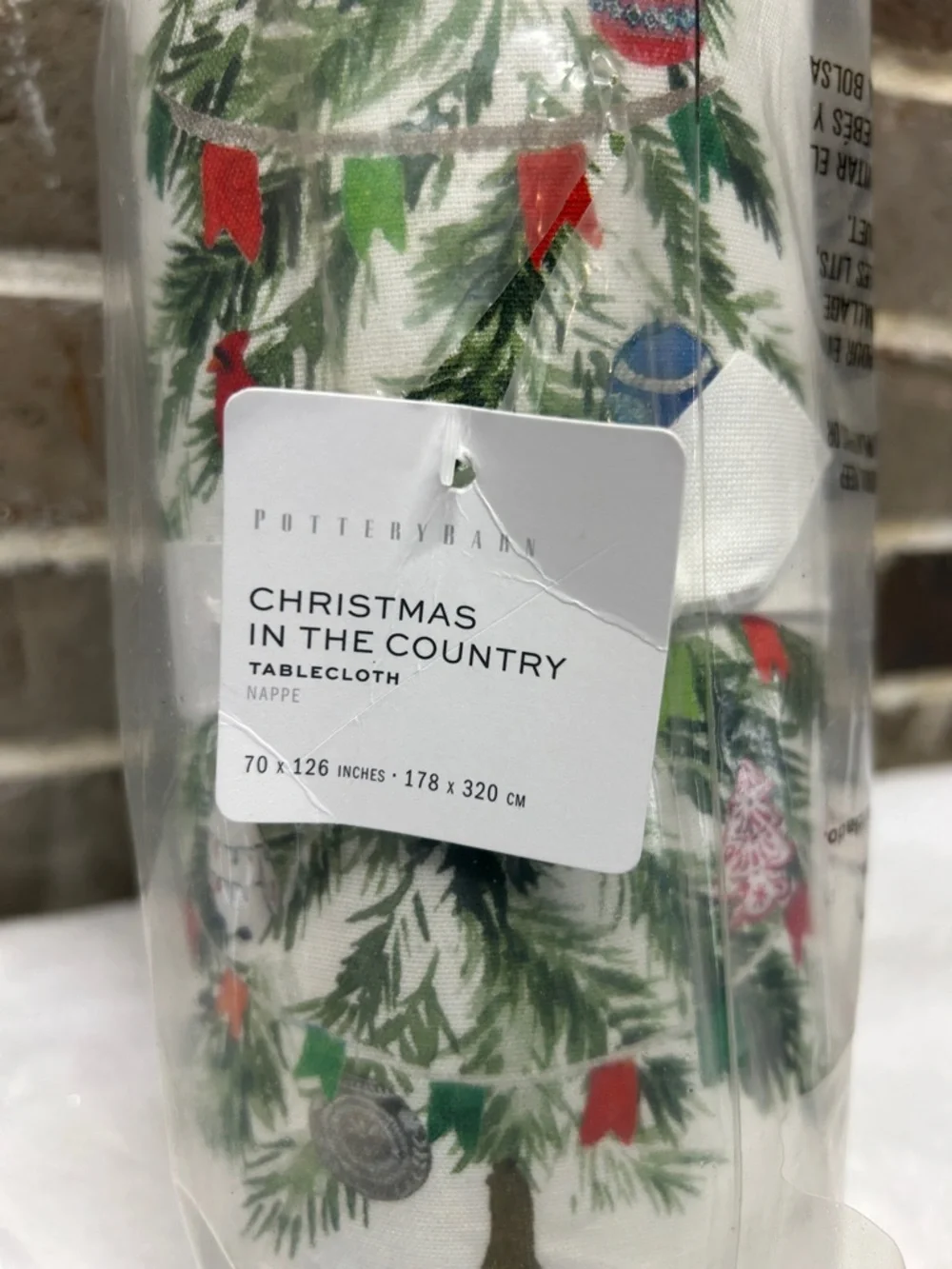 Pottery Barn Christmas in the Country Tablecloth 70